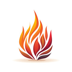 Fiery Flaming Icon: Burning Passion in a Red Hot Blaze on a Graphic Background.