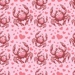 Vector seamless pattern on Valentine Day theme. Ideally for packaging, postcard, wallpaper and other many uses 
 - obrazy, fototapety, plakaty