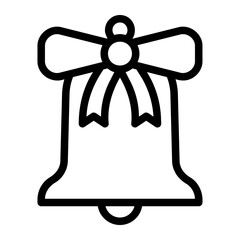 christmas bell line icon