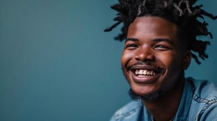 Fototapeta premium A black student smile on background. Created with Generative Ai technology.