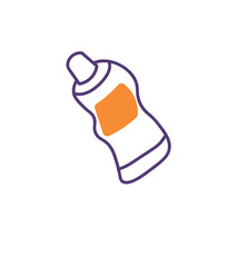 Back to school element of doodle set. Embracing the back-to-school spirit, image prominently features a glue, an indispensable instrument for craft classes. Vector illustration.