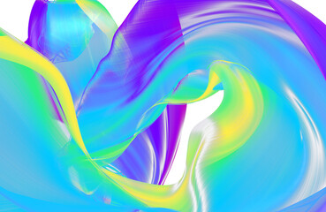 Art colorful wave curves, abstract flow background, 3d render