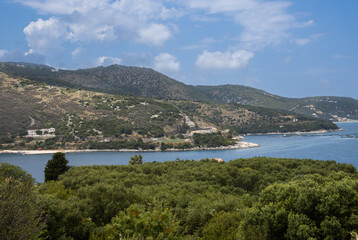 Spring nature and a bay, Corfu, Greece