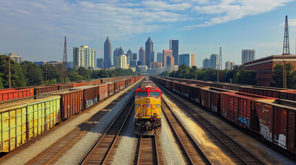 Naklejka premium Railroad Cars at Atlanta, Georgia 