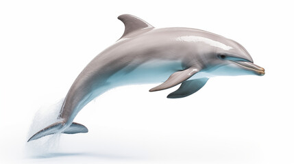 photograph dolphin jumping isolate in white background