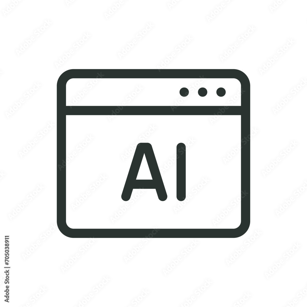 Poster ai software isolated icon, ai program code vector icon with editable stroke