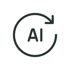 AI update isolated icon, refresh AI vector icon with editable stroke - obrazy, fototapety, plakaty
