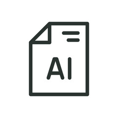 AI prompt isolated icon, Ai text generator vector icon with editable stroke