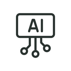 AI isolated icon, neural network vector icon with editable stroke
