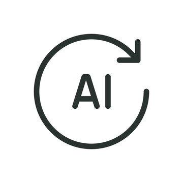AI update isolated icon, refresh AI vector icon with editable stroke