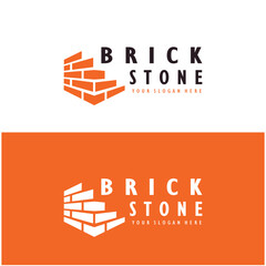 creative brick logo designs for buildings, architectural buildings, civil engineering, building materials shops