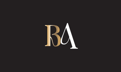BA, AB, A, B Abstract Letters Logo Monogram	