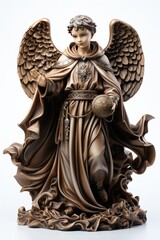 Obraz premium Classic sculpture of Archangel Gabriel isolated on white surface