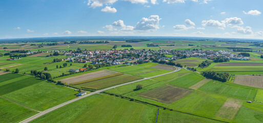 Ausblick auf die Gemeinde Egweil im Landkreis Eichstätt in Oberbayern