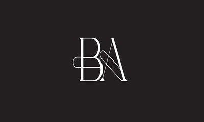 BA, AB, A, B Abstract Letters Logo Monogram	