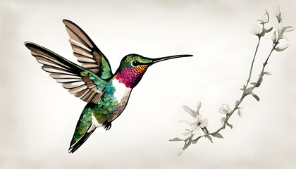 Fototapeta premium Isolate Hummingbird