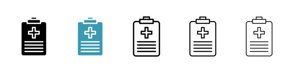 Medical Protection Plan Vector Icon Set. Health insurance shield vector symbol for UI design.