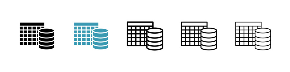 Spreadsheet Chart Vector Icon Set. Business data table vector symbol for UI design.