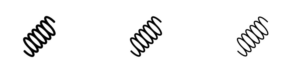 Coiled Metal Spring Vector Icon Set. Flexible bounce coil vector symbol for UI design.