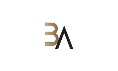 BA, AB, A, B Abstract Letters Logo Monogram	