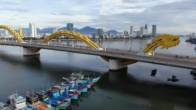 Da Nang Vietnam Cityscape Dragon Bridge