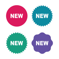 set of colorful sale stickers