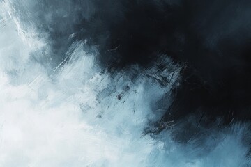 Abstract expressive brush strokes in black and sky blue, creating a dramatic contrast. - obrazy, fototapety, plakaty