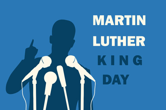 Martin Luther King Day on an abstract background. MLK day blue vector illustration eps10 background