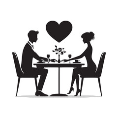 Couple Vector - Passionate Twilight Connection: Couple Holding Hands Silhouette at Sunset - Holding Hand Couple Silhouette - Valentine Vector Stock
