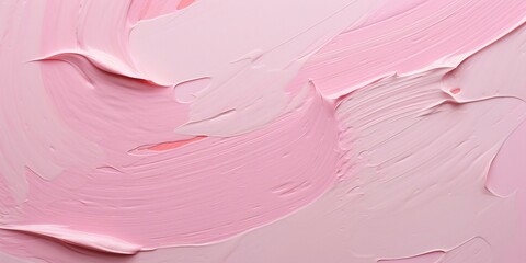 Obraz na płótnie Canvas カラフルな抽象油絵横長背景バナー）淡いピンクの厚塗り