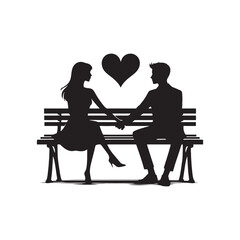 Whispering Love Silhouette: Intimate Moment of a Couple Holding Hands - Holding Hand Couple Silhouette - Valentine Vector Stock

