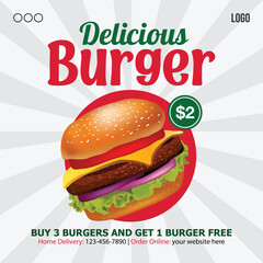 hamburger sale social media post