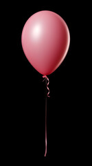 isolated pink balloon on black background