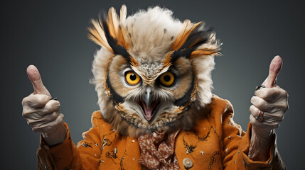 orange owl cartoon