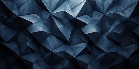 dark blue geometric wallpaper with triangle - obrazy, fototapety, plakaty