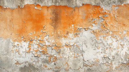 Cracked orange wall, grunge background
