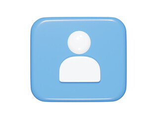 Person icon 3d render illustration
