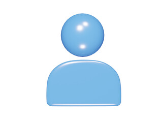 Person icon 3d render illustration