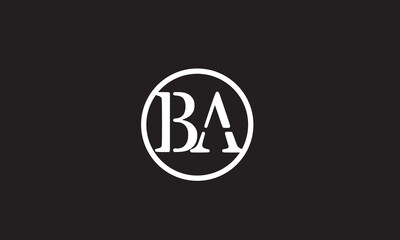 BA, AB, A, B Abstract Letters Logo Monogram