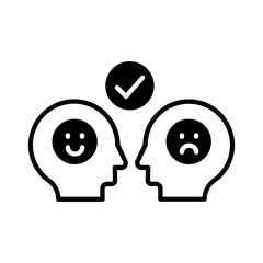 Understanding icon. black fill icon