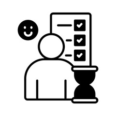 Self Discipline icon. black fill icon