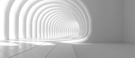 3d white space, open white path, white white structure design