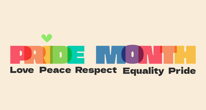 Pride month banner celebration against violence, discrimination, human rights violation. Equality and self-affirmation.LGBTQ pride month.Vector illustration