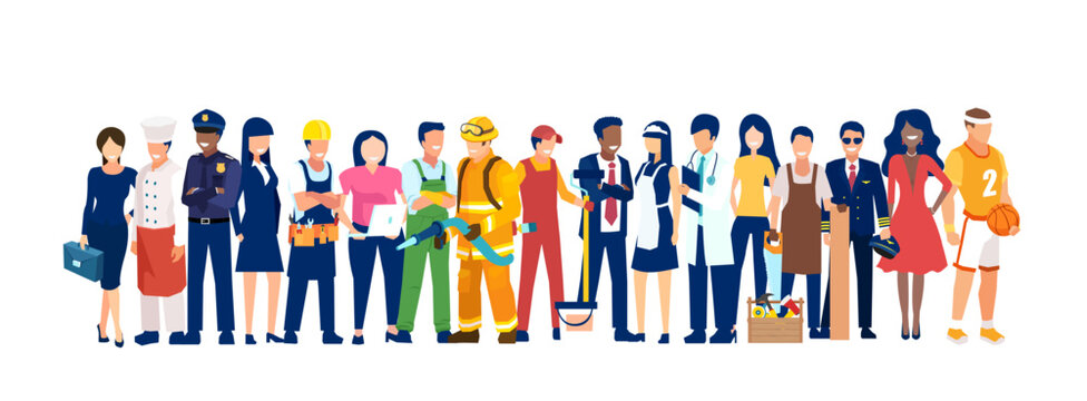 WebVector of a group of professional workers standing together