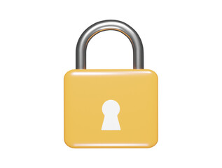 lock icon 3d render illustration 