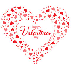 Hearts Shape Happy Valentine's Day Design Vector Illustration Card