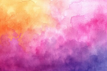 Watercolor background in pink purple and white painting with cloudy distressed texture and marbled grunge, soft fog or hazy lighting and pastel colors. abstract sunrise or sunset - obrazy, fototapety, plakaty