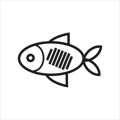 fish vector icon line template