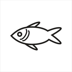 fish vector icon line template