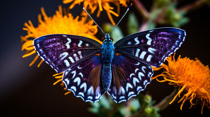  Beautiful Mormon Metalmark butterfly on the flower